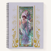 Jugendstil Alphonse Mucha Abend Besichtigung Notizblock (Vorderseite)