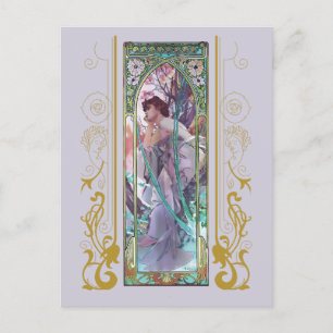 Jugendstil Alphonse Mucha Abend Besichtigung Postkarte