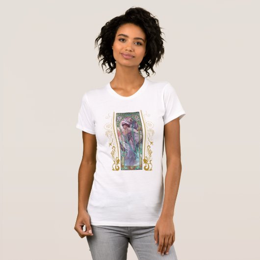 Jugendstil Alphonse Mucha Abend Besichtigung T-Shirt (Vorne ganz)