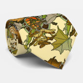 Jugendstil Alphonse Mucha Ahornblätter Muster Krawatte (Gerollt)