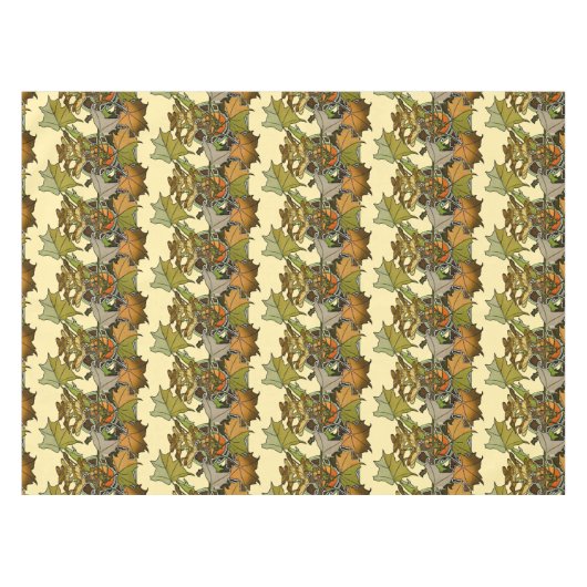 Jugendstil Alphonse Mucha Blätter Muster Tischdecke (Vorderseite (Horizontal))