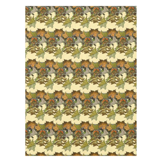 Jugendstil Alphonse Mucha Blätter Muster Tischdecke (Vorderseite)