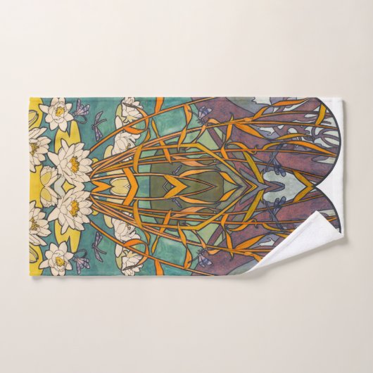Jugendstil-Alphonse Mucha Blume Badhandtuch Set (Handtuch)