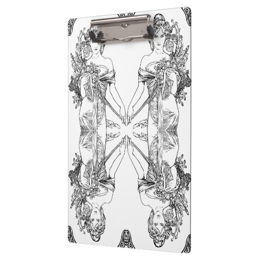 Jugendstil Alphonse Mucha Blume Klemmbrett (Links)