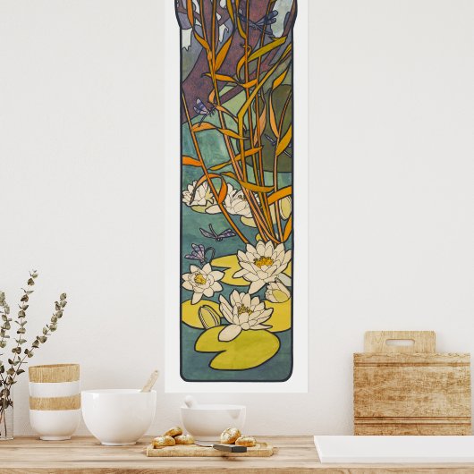 Jugendstil-Alphonse Mucha Blume Poster (Küche)