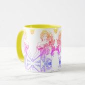 Jugendstil Alphonse Mucha Blume Tasse (Vorderseite Links)
