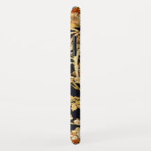 Jugendstil-Alphonse Mucha Blütengold Schwarz Case-Mate iPhone Hülle (Hinten/Rechts)