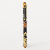 Jugendstil-Alphonse Mucha Blütengold Schwarz Case-Mate iPhone Hülle (Hinten/Links)