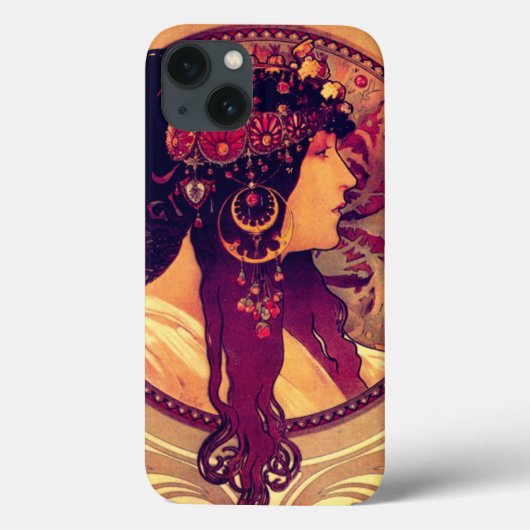 Jugendstil Alphonse Mucha Donna elegante Frau Case-Mate iPhone Hülle (Rückseite)