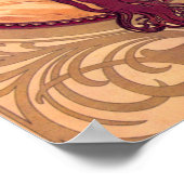 Jugendstil Alphonse Mucha Donna Ristorante La Lanc Poster (Ecke)