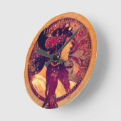 Jugendstil Alphonse Mucha Donna Ristorante La Lanc Runde Wanduhr (Winkel)