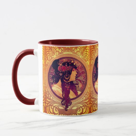 Jugendstil Alphonse Mucha Donna Ristorante La Lanc Tasse (Links)