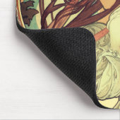Jugendstil Alphonse Mucha elegante Vintage Frau Mousepad (Ecke)