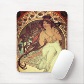 Jugendstil Alphonse Mucha elegante Vintage Frau Mousepad (Mit Mouse)