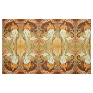 Jugendstil Alphonse Mucha elegante Vintage Frau Stoff
