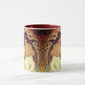 Jugendstil Alphonse Mucha elegante Vintage Frau Tasse (Zentrum)