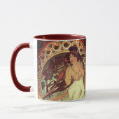 Jugendstil Alphonse Mucha elegante Vintage Frau Tasse (Links)