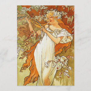 Jugendstil Alphonse Mucha Frühlingseinladungen Einladung