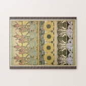 Jugendstil Alphonse Mucha Fuchsie Sonnenblume Flor Puzzle (Horizontal)