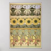 Jugendstil-Alphonse mucha fuschia Blume Poster (Vorne)