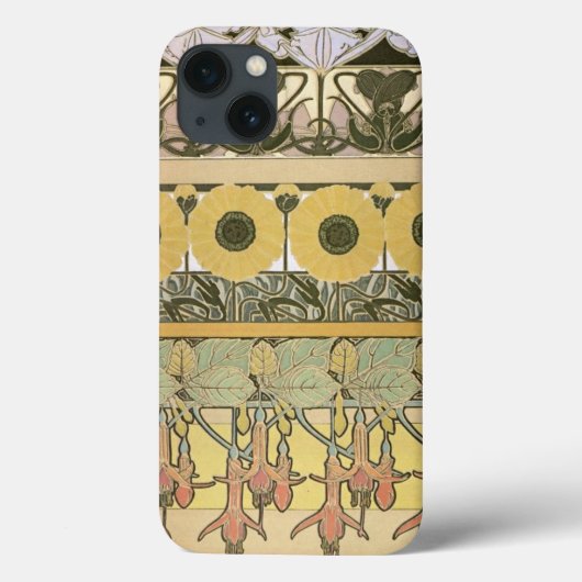 Jugendstil-Alphonse mucha fuschia Case-Mate iPhone Hülle (Rückseite)