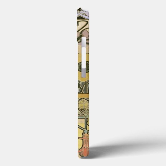 Jugendstil-Alphonse mucha fuschia Case-Mate iPhone Hülle (Rückseite / Links)
