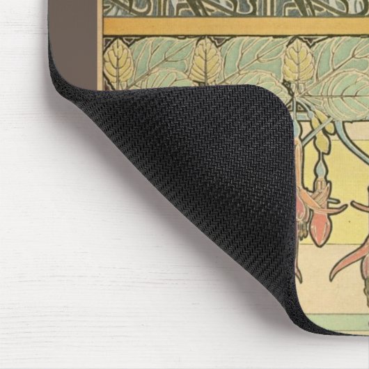Jugendstil-Alphonse mucha fuschia Mousepad (Ecke)
