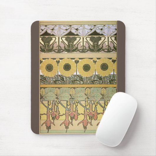 Jugendstil-Alphonse mucha fuschia Mousepad (Mit Mouse)