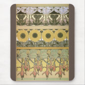 Jugendstil-Alphonse mucha fuschia Mousepad (Vorne)