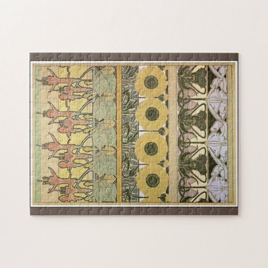 Jugendstil-Alphonse mucha fuschia Puzzle (Horizontal)