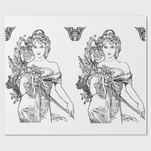 Jugendstil Alphonse Mucha Geschenkpapier