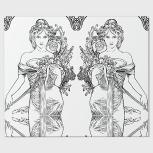 Jugendstil Alphonse Mucha Geschenkpapier