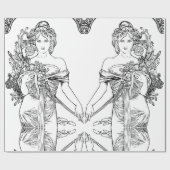 Jugendstil Alphonse Mucha Geschenkpapier (Flach)