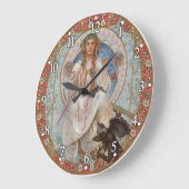 Jugendstil - Alphonse Mucha Große Wanduhr (Winkel)