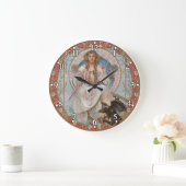 Jugendstil - Alphonse Mucha Große Wanduhr (Zuhause)