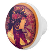 Jugendstil-Alphonse Mucha Keramikknauf (Rechts)