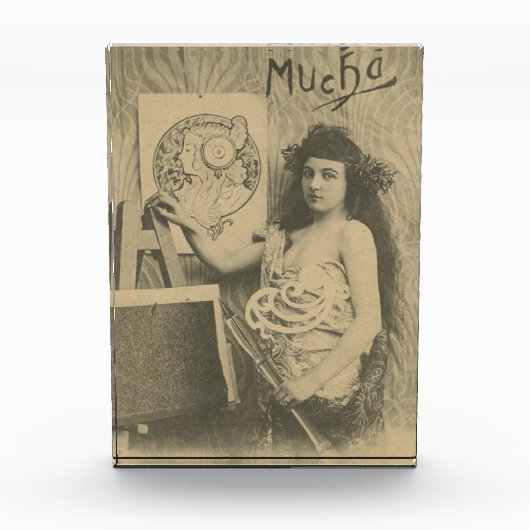 Jugendstil Alphonse mucha Kunstmodell Fotoblock (Vorderseite)
