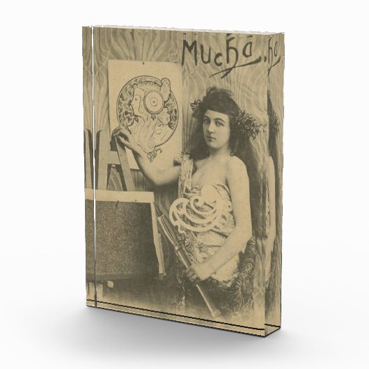 Jugendstil Alphonse mucha Kunstmodell Fotoblock (Rechts)