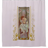 Jugendstil Alphonse Mucha Night's Erholung Duschvorhang (Vorderseite)