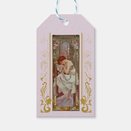 Jugendstil Alphonse Mucha Night's Erholung Geschenkanhänger (Vorderseite)