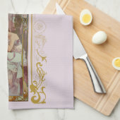 Jugendstil Alphonse Mucha Night's Erholung Geschirrtuch (Viertel Falte)