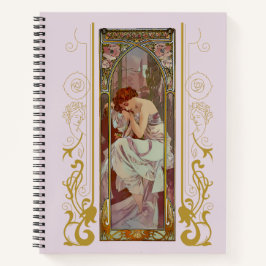 Jugendstil Alphonse Mucha Night's Erholung Notizblock