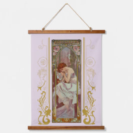 Jugendstil Alphonse Mucha Night's Erholung Wandteppich Mit Holzrahmen