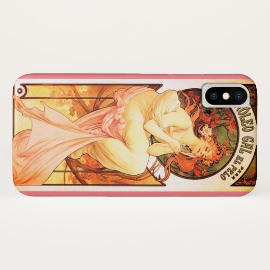Jugendstil-Alphonse Mucha Parfum Blumen Case-Mate iPhone Hülle (Rückseite (Horizontal))