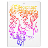 Jugendstil Alphonse Mucha Salon farbenfroh Mädchen Klemmbrett (Rückseite)