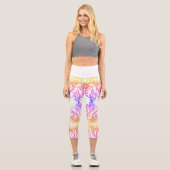 Jugendstil Alphonse Mucha Salon Frau Capri Leggings (Vorderseite)