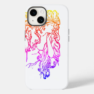 Jugendstil-Alphonse Mucha Salon Frau farbenfroh iPhone 14 Hülle