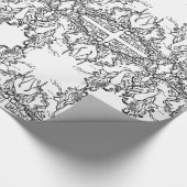 Jugendstil Alphonse Mucha Salon Schwarz-weiß Geschenkpapier (Ecke)