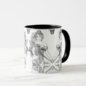 Jugendstil Alphonse Mucha Tasse (VorderseiteRechts)