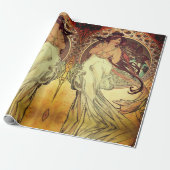 Jugendstil Alphonse Mucha Vintage Jugendstil Geschenkpapier (Ungerollt)